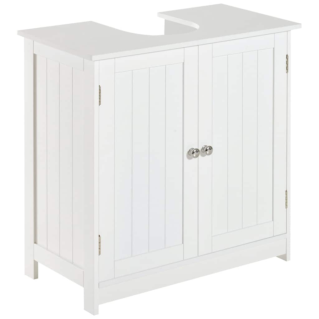 Bathroom Vanity Cabinet for Pedestal Sink, Space-Saving Design with Adjustable Shelves and Contemporary Stainless Steel Hardware