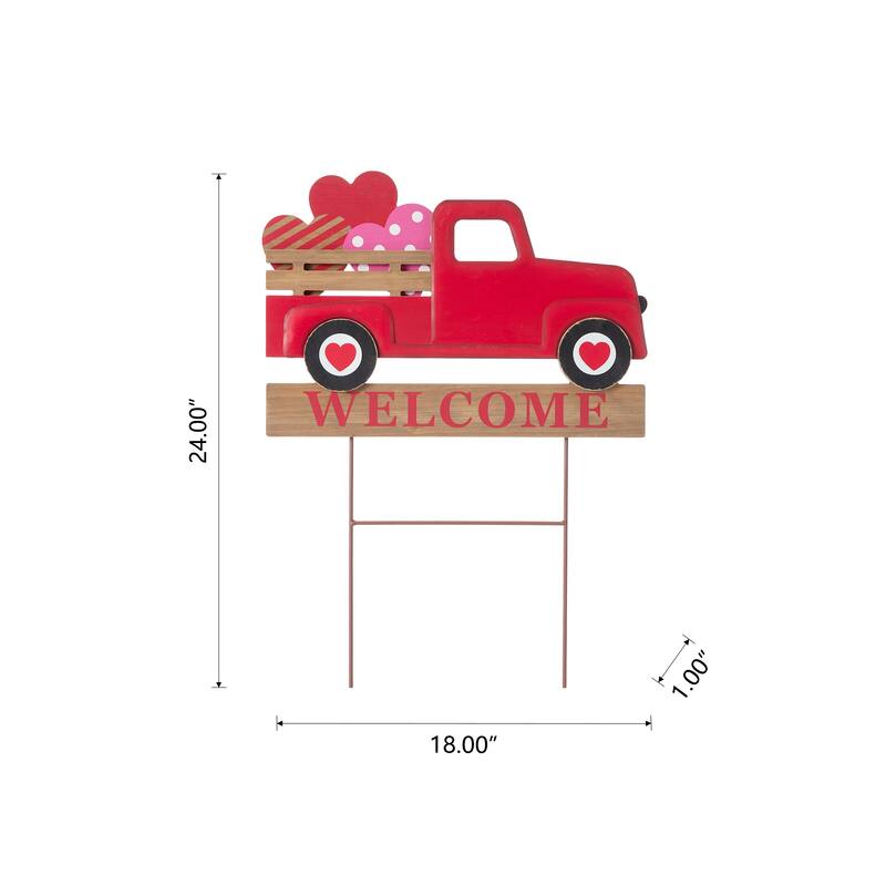 Glitzhome Metal Christmas Truck Garden Yard Stake or Wall Decor
