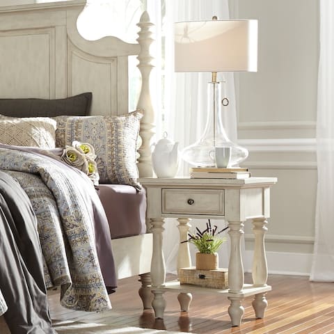 High Country Antique White finish Leg Night Stand