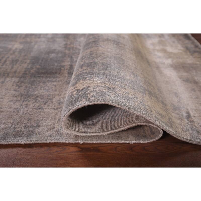 Abstract Indian Area Rug Hand-Knotted Wool Carpet - 5'8"x 7'10"