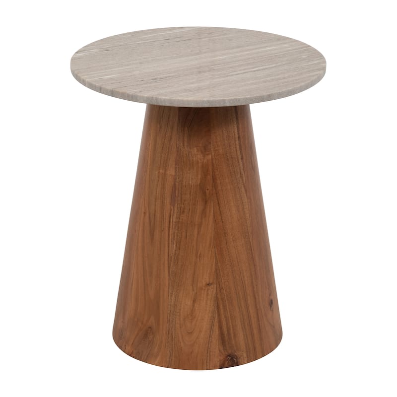 Sagebrook Home Chic Iron Marble Cylinder Coffee Table - Perfect For Home Decor