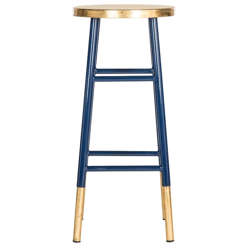 SAFAVIEH Rosita 30-inch Navy/ Gold Bar Stool - 13.5" x 13.5" x 30" - 14Wx14Dx30H