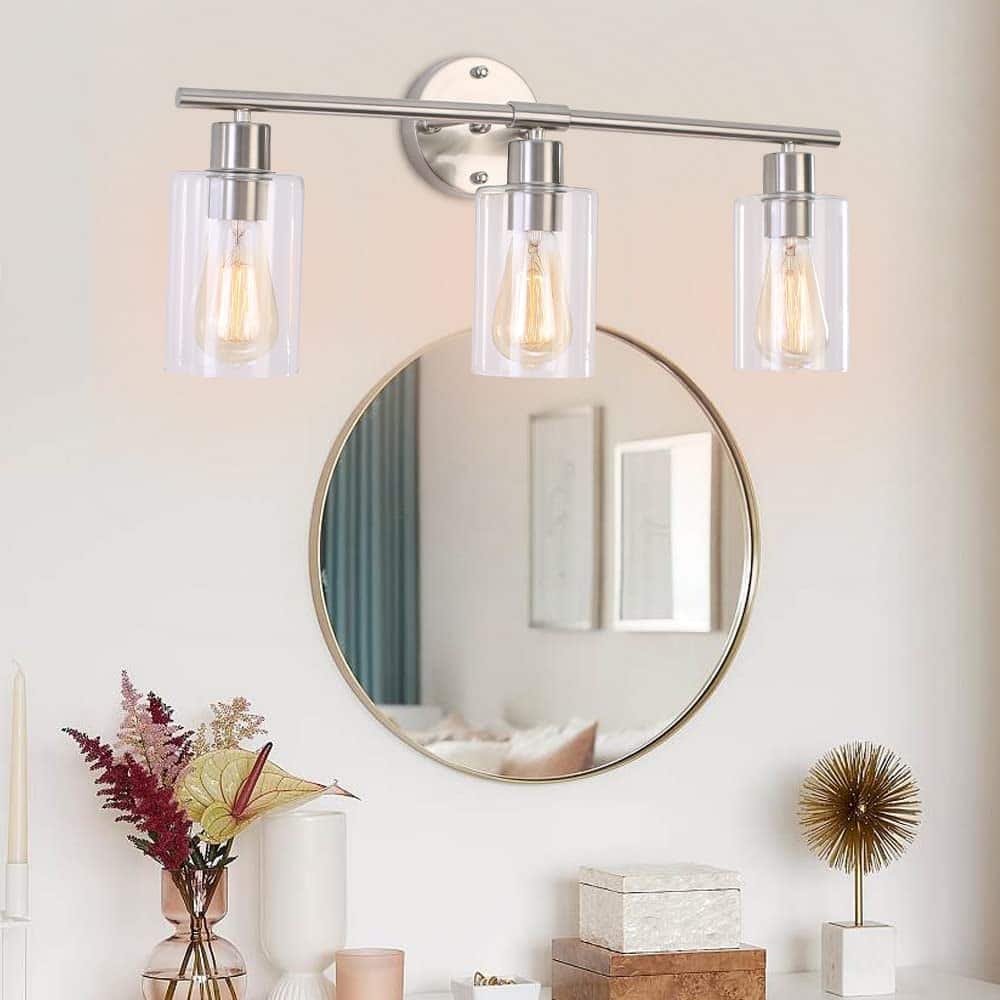 Modern 3-Light Dimmable Bathroom Vanity Lights, Industrial Wall Sconces, Modern Wall Lights - W22.83"x H8.46"