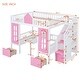 preview thumbnail 18 of 52, Bunk Bed Turn into Upper Bed & Down Desk w/ 2 Drawers & Storage Stairs