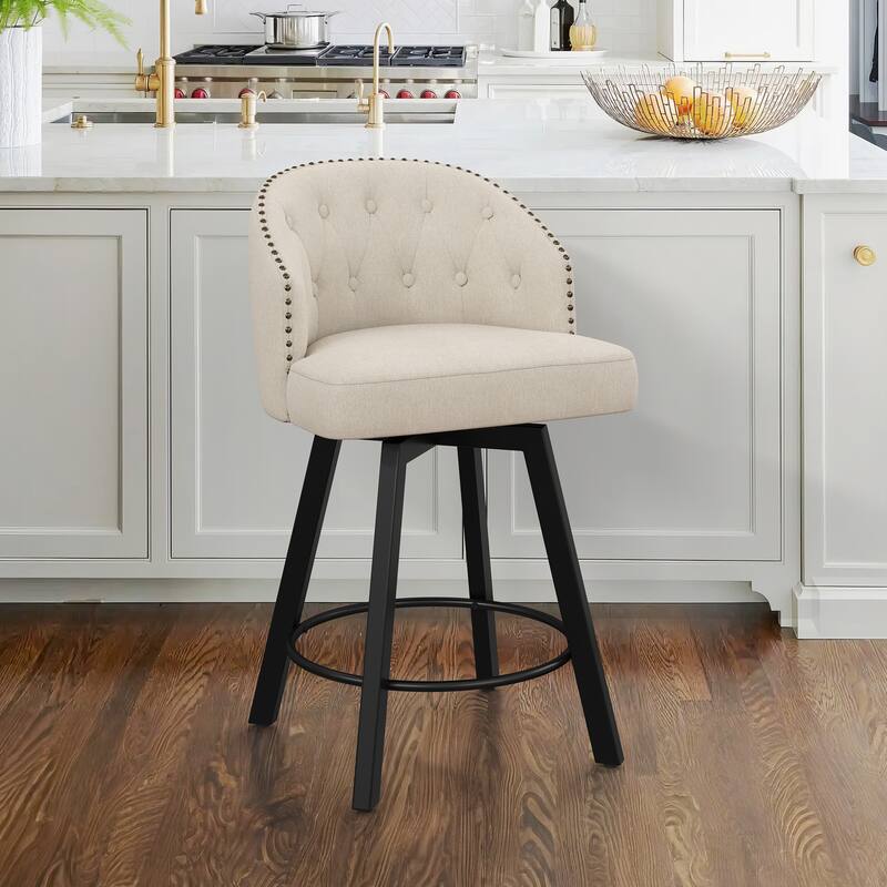 26" Swivel Counter Height Bar Stools Upholstered Counter Stools - 26" H