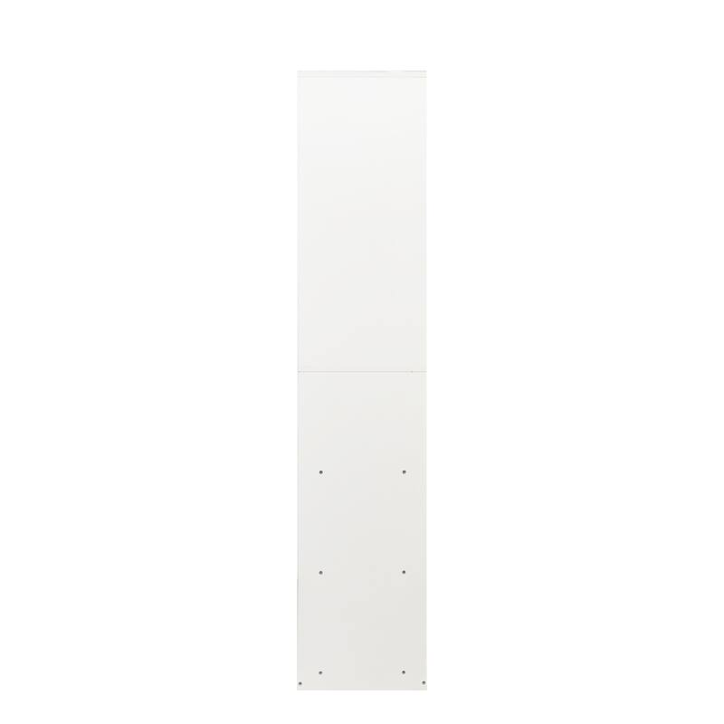 Open Wooden Wardrobe Closet with 2 Hanging Rod, 6 Shelves & Drawer, Freestanding Armoires for Cloakroom Bedroom