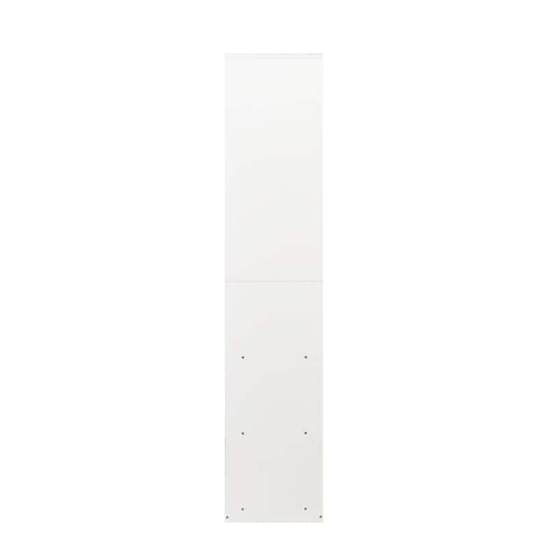 White Freestanding Closet Wardrobe with Open Shelves, Multi-Functional Wardrobe Rack with 2 Hanging Rods