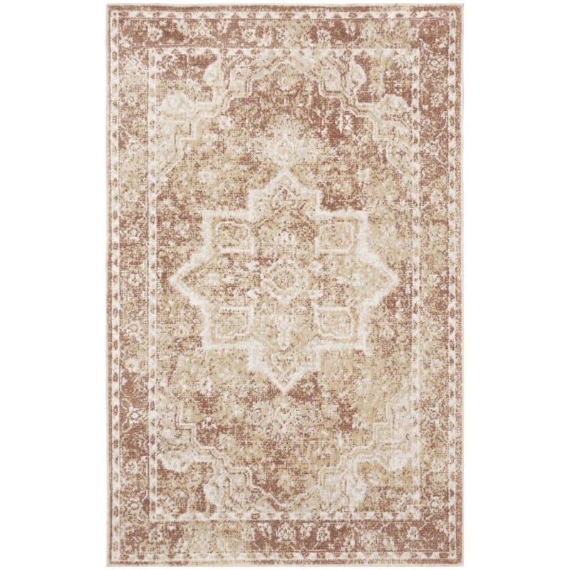 Nourison Astra Machine Washable Distressed Area Rug - 3' 3" x 5' - Rust