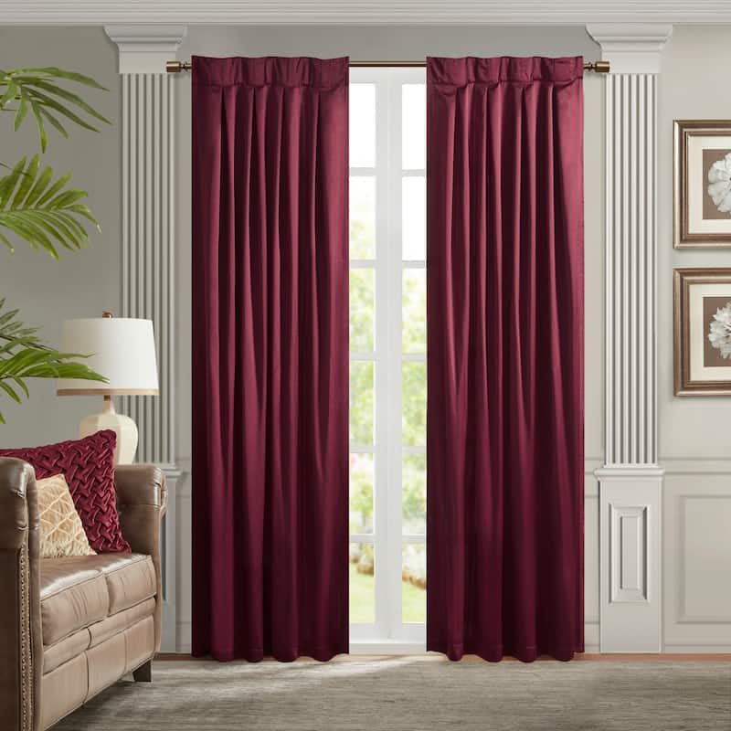 Croscill Avignon Pleat Curtain Panel with Tieback (Single) - 26x84" - Burgundy