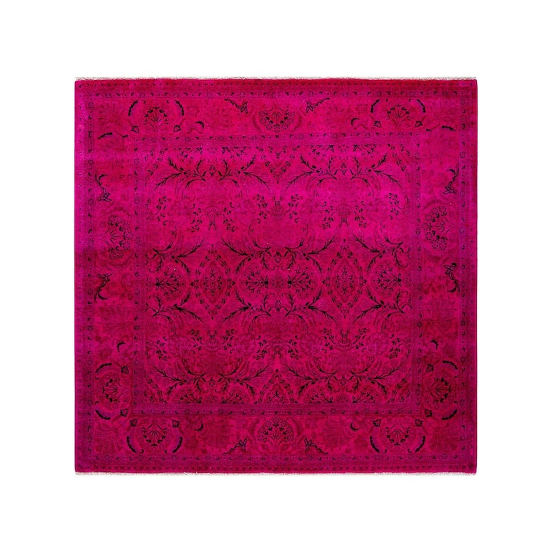 Fine Vibrance, One-of-a-Kind Hand-Knotted Area Rug - Pink, 5' 10" x 5' 10" - 5' 10" x 5' 10"