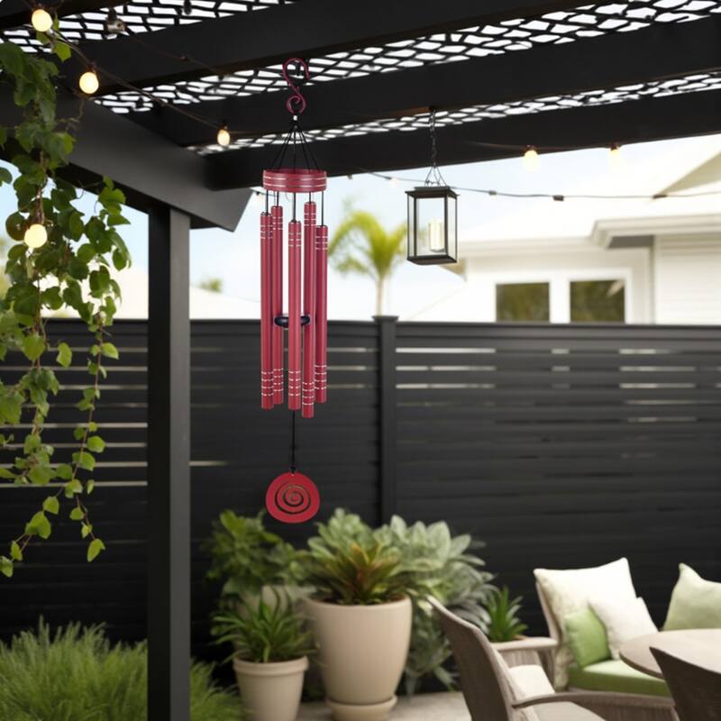 Sunset Vista Design 41" Heavy Tone Wind Chime, Red