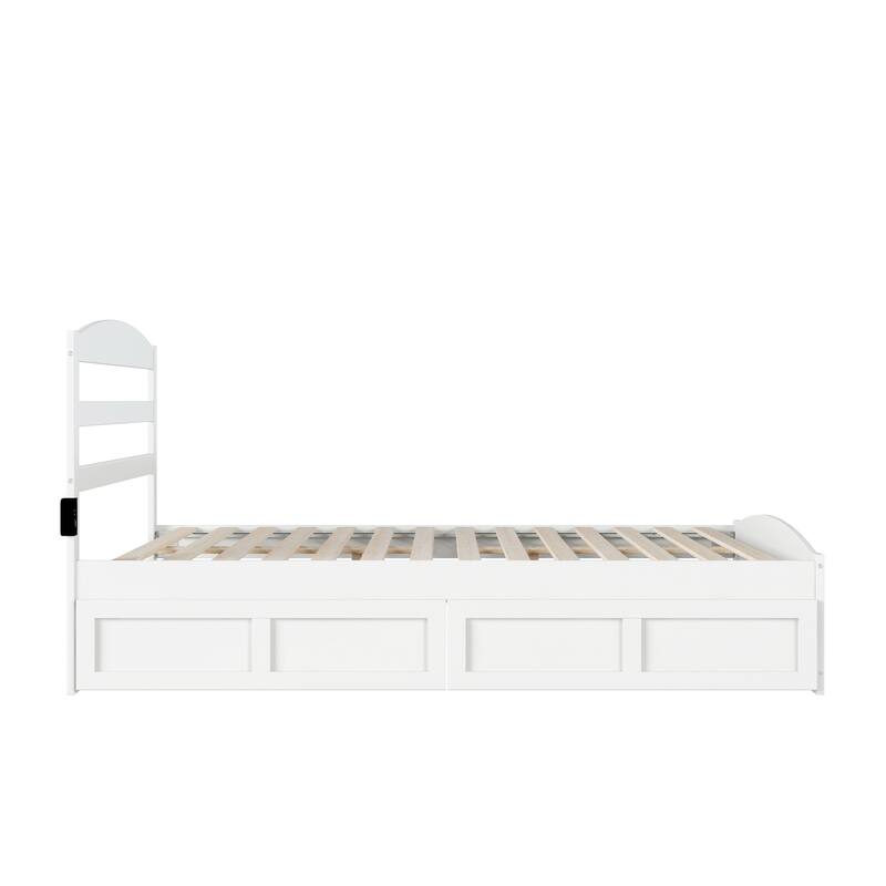 Warren Platform Bed with Footboard and 2 Storage Drawers