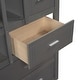 preview thumbnail 2 of 7, Twin Over Twin Wood Bunk Bed for Kids with Trundle and Staircase(4 Storage Drawers), Grey