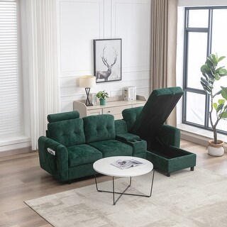 Module Section Sofa Living Room Module Sectional Sofa Set and L-Shape Linen Fabric 3-seat ...