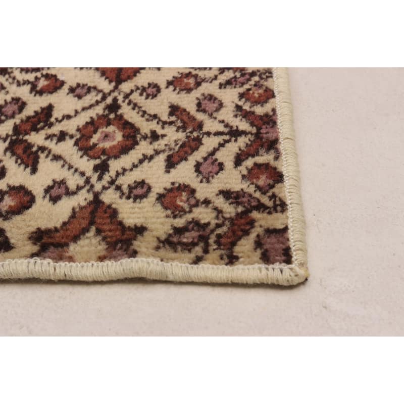 ECARPETGALLERY Hand-knotted Melis Vintage Cream Wool Rug - 3'9 x 6'9