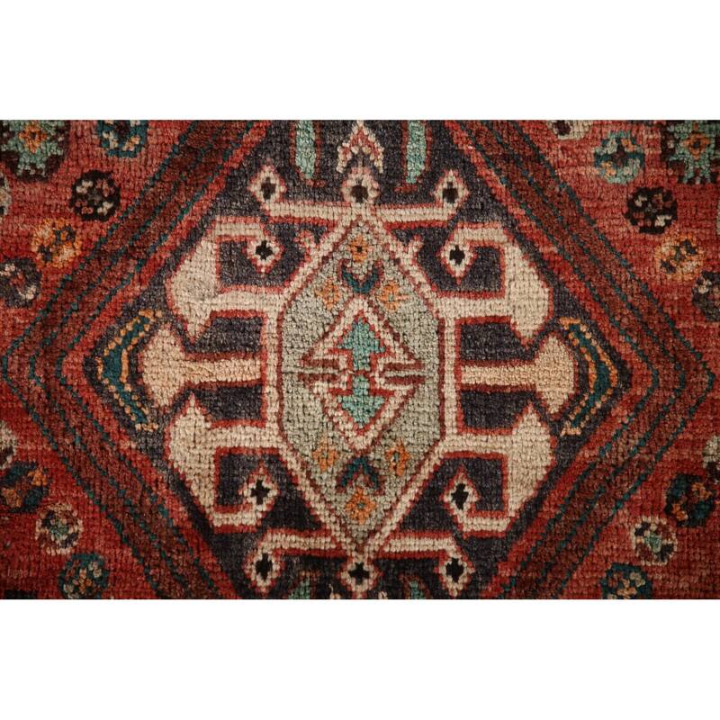 Tribal Geometric Shiraz Persian Vintage Area Rug Handmade Wool Carpet - 5'3"x 8'1"