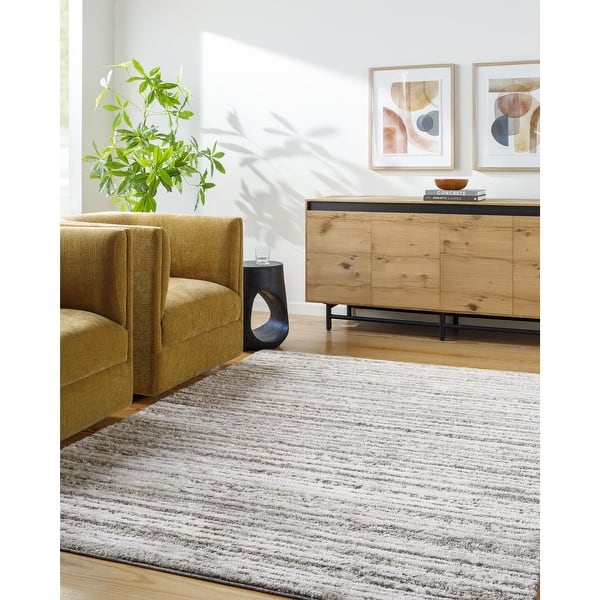 slide 2 of 7, Livabliss Delight Shag Global Stripe Area Rug 5' 3" x 7'