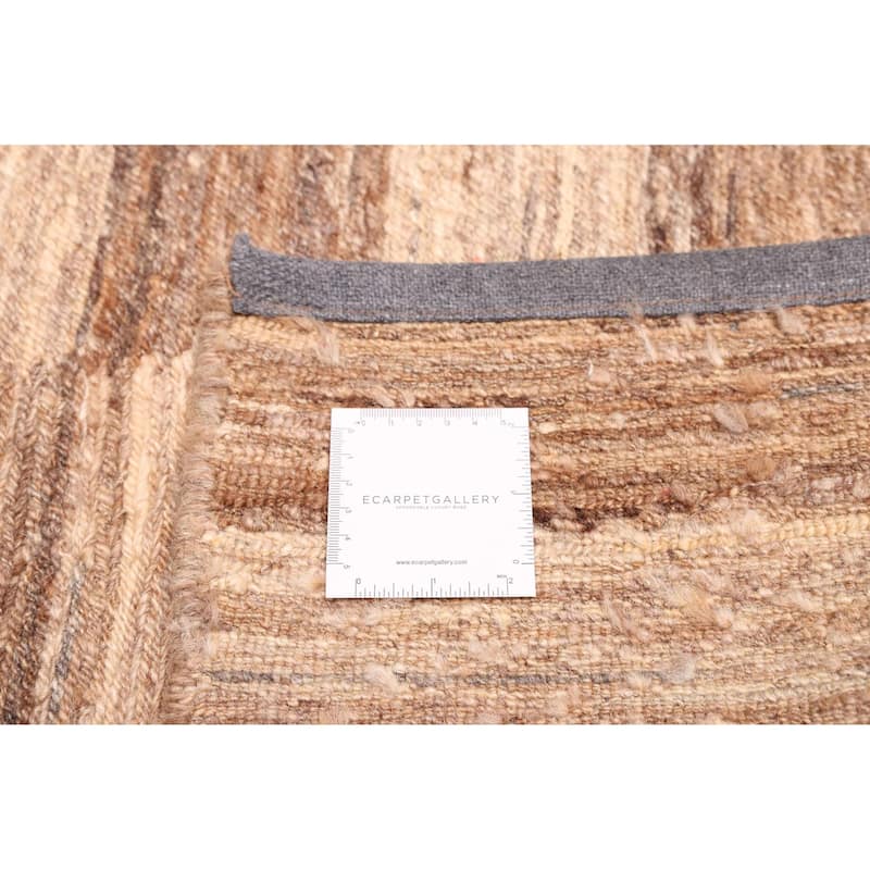 ECARPETGALLERY Flat-Weave Lahor Finest Beige, Brown Wool Tapestry Kilim - 8'2 x 10'5
