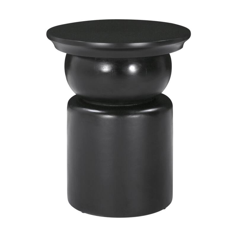 HomeRoots 26" Gold and Black Aluminum and Iron Round Pedestal End Table