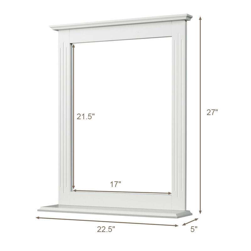 Bathroom Wall Mirror with Shelf Vanity Makeup Mirror - 22.5" x 5" x 27" ( L x W x H)