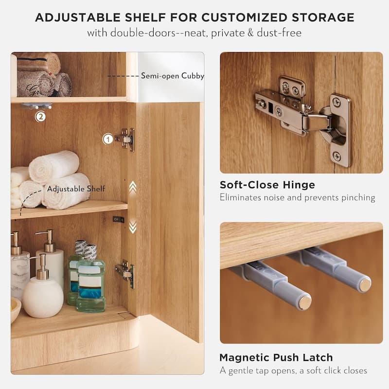 Modern Corner Cabinet,Storage Cabinet for Bathroom,Living Room,Kitchen