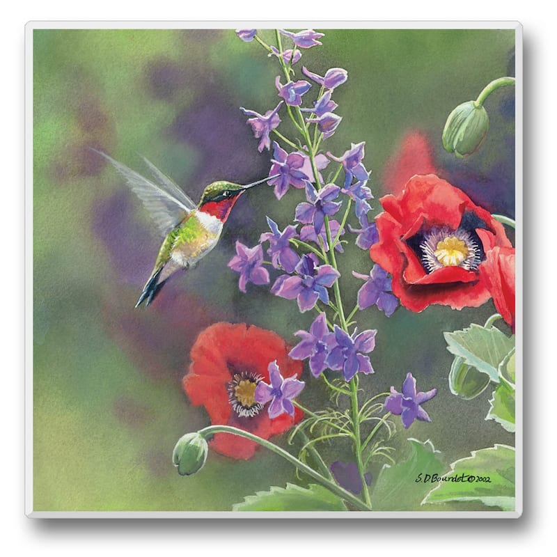 Counterart Absorbent Stone Coasters - Take Flight 11 - Set of 4 - 4x4x1.298