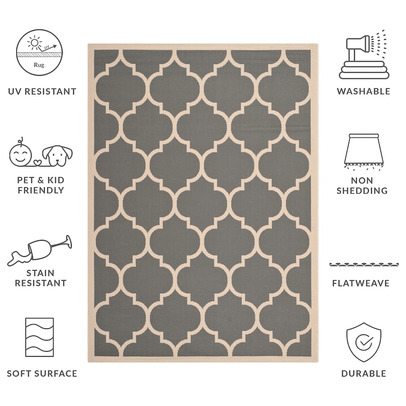 SAFAVIEH Courtyard Kathy Indoor/ Outdoor Waterproof Patio Backyard Rug