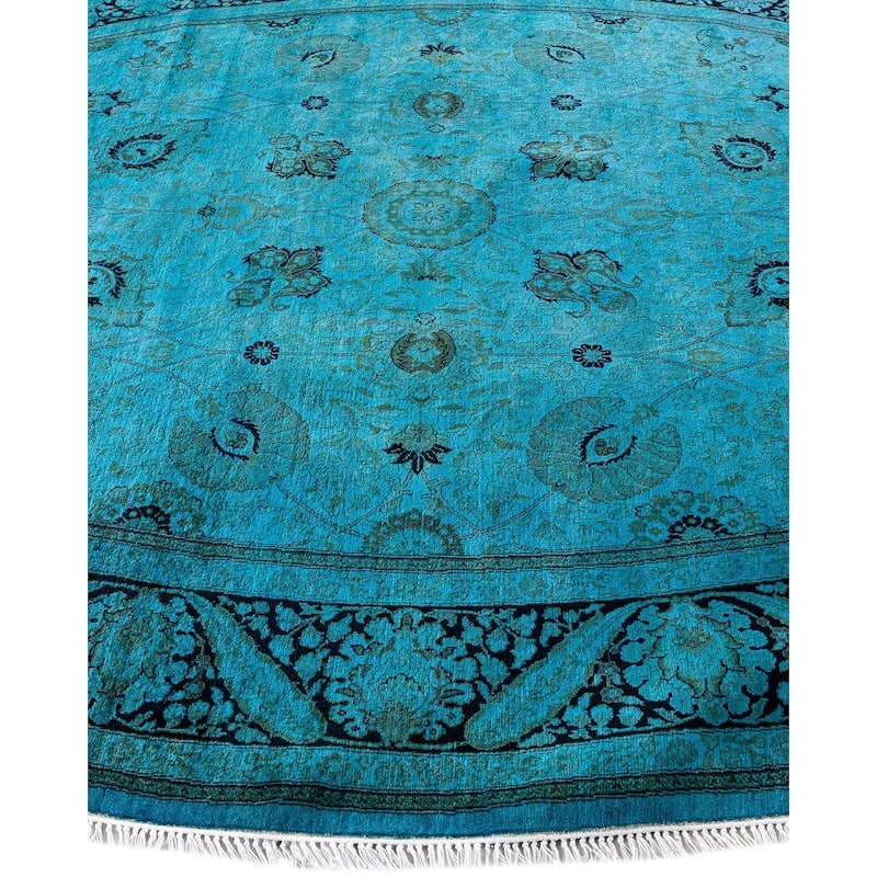 Fine Vibrance, One-of-a-Kind Handmade Area Rug - Blue, 6' 0" x 9' 0" - 6' 0" x 9' 0"