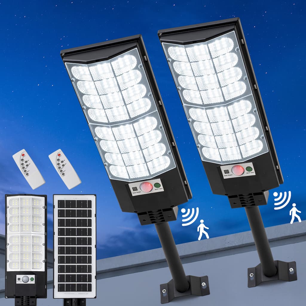 C Cattleya 2 Pack Motion Sensor Solar Outdoor Wall Light with Remote Control