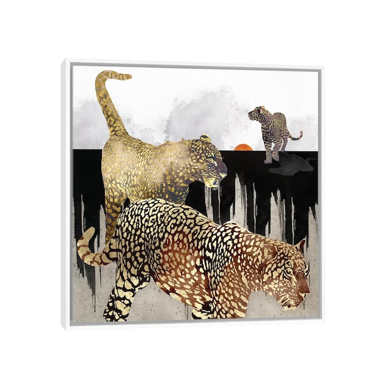 iCanvas "Minimal Leopards" by SpaceFrog Designs Framed Canvas Print - White - 26x26