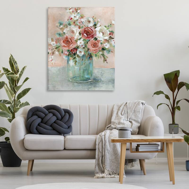Stupell Red & White Roses Canvas Wall Art Design By Carol Robinson