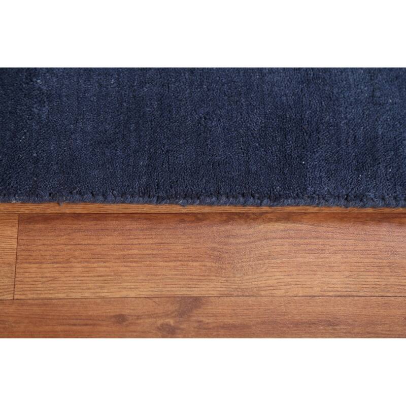 Blue Contemporary Gabbeh Oriental Area Rug Hand-knotted Wool Carpet - 5'5" x 7'10"