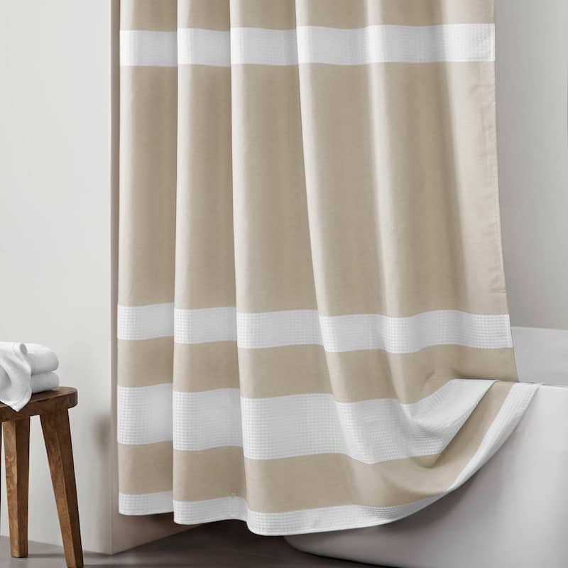 Madison Park Spa Waffle Shower Curtain with 3M Treatment