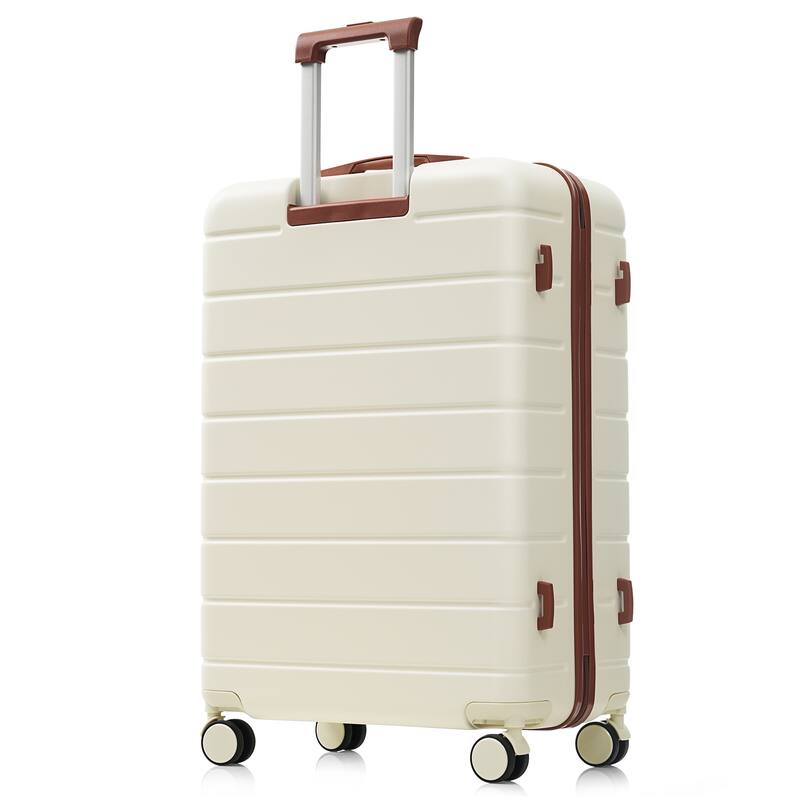 3-Piece, 20, 24, 28-Inch Modern Premium Luggage with TSA Lock and 360° Spinner Wheels, for Boarding Travel, Ivory