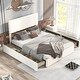 preview thumbnail 14 of 22, Modern & Simple Style Queen Size Upholstery Wood Platform Bed with Four Drawers,Adjustable Headboard