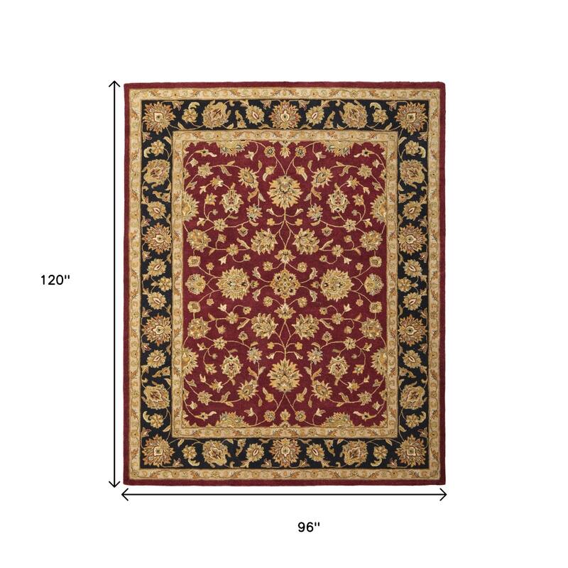 HomeRoots Oriental Traditional Rectangle Area Rug