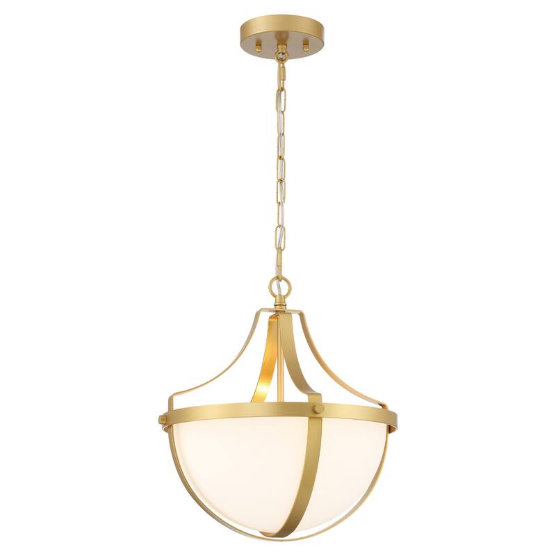 1-light Mid-century Modern Gold 14 in. Kitchen Island Pendant