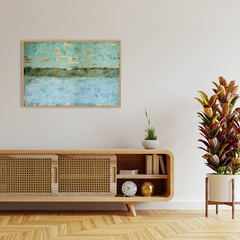 Yellow Horizon by Renate Holzner Framed Canvas Wall Art Print