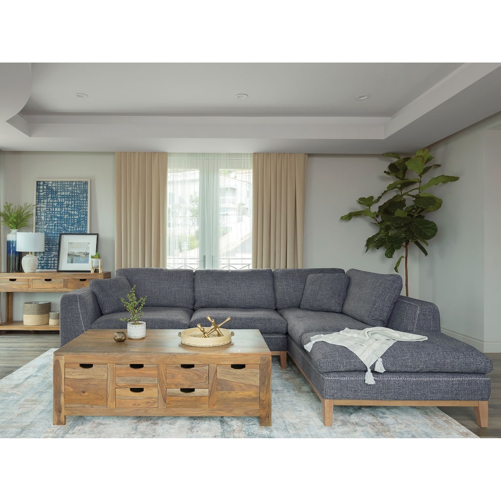 Persia Upholstered Track Arm Sectional Sofa Grey