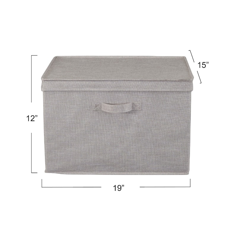Household Essentials Wide Storage Box with Lid Box, Set of 2 - N/A