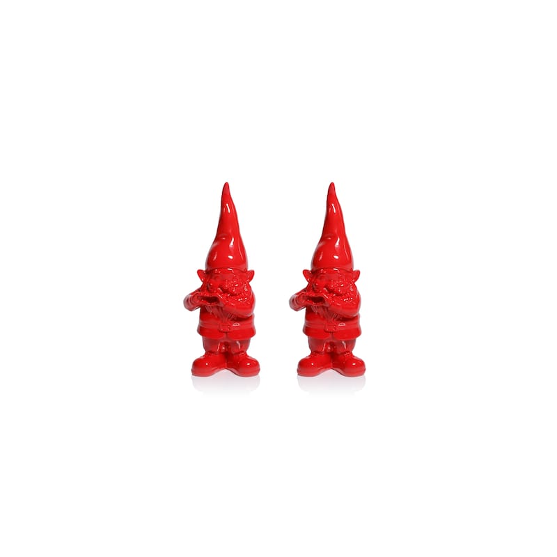 Whimsical Fun Gesture 7" Tall Gnome Holiday Tabletop Figurines, Set of 2