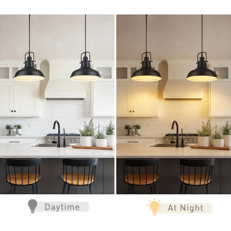 1-Light Industrial Farmhouse Metal Dome Pendant Light, Oil Rubbed Bronze Finish