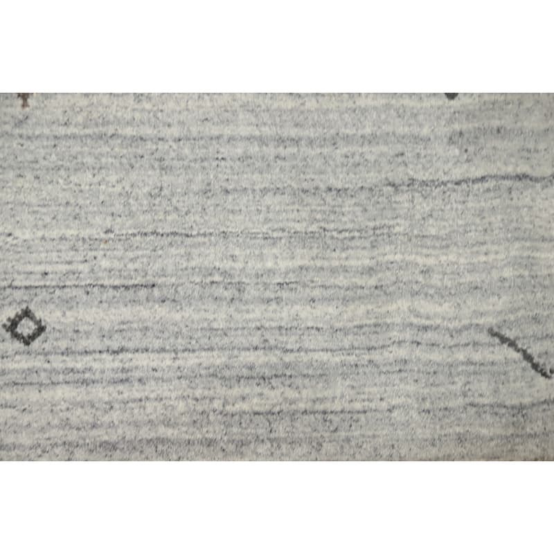 Hand Knotted Oriental 100% Wool Carpet Tribal Animal Pictorial Greys & Charcoal Gabbeh Area Rug - 3' 0'' X 2' 0''