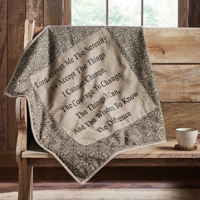 Custom House Black Tan Jacquard Quilted Lap Throw 34Wx34L