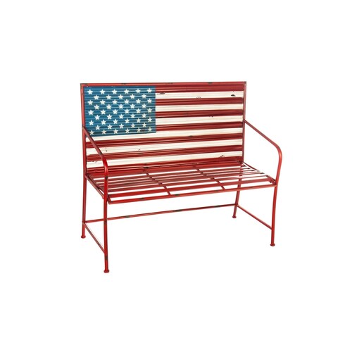 American Flag Corrugated Metal Bench