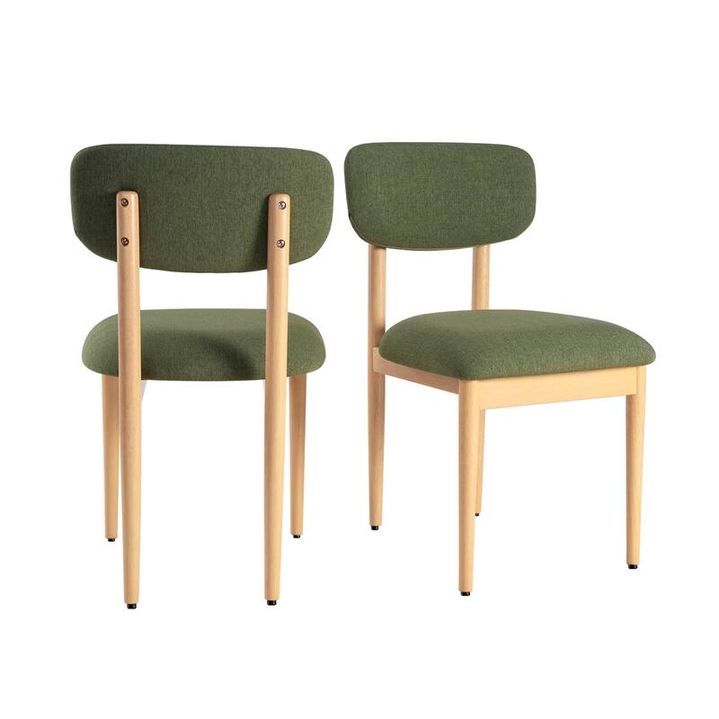 Modern Upholstered Dining Chair with Solid Wood Legs Side Chair for Kitchen Dining Room Living Room (Set of 2)
