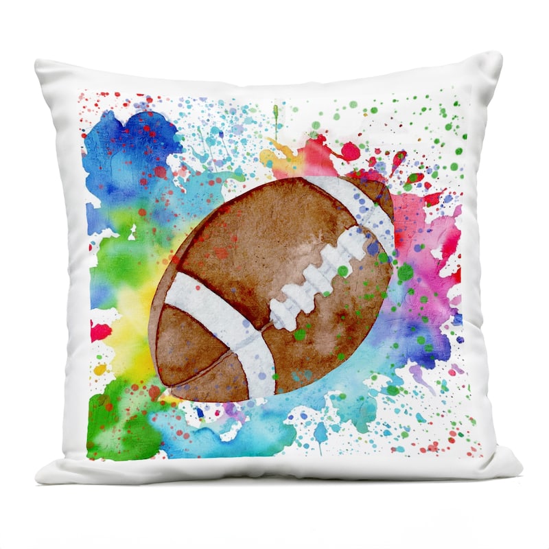 Stupell Modern Splash Football Printed Outdoor Throw Pillow Design by Kim Allen - Accent - Polyester - Multi-Color - Single
