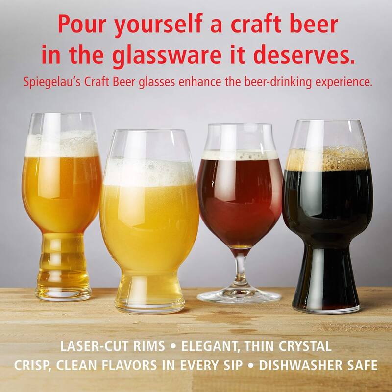 Pack of 2 Wheat Beer Crystal Glasses, Dishwasher Safe - Clear
