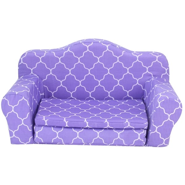 slide 2 of 5, Sophia's - 18" Doll - Print Pull Out Sofa Double Bed - Purple