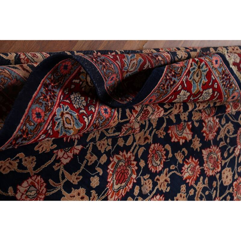 Vegetable Dye Blue Mood Persian Vintage Area Rug Handmade Wool Carpet - 9'10"x 12'10"